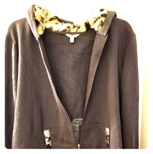 Juicy Coutur Zip up Jacket w/ faux fur lined hood